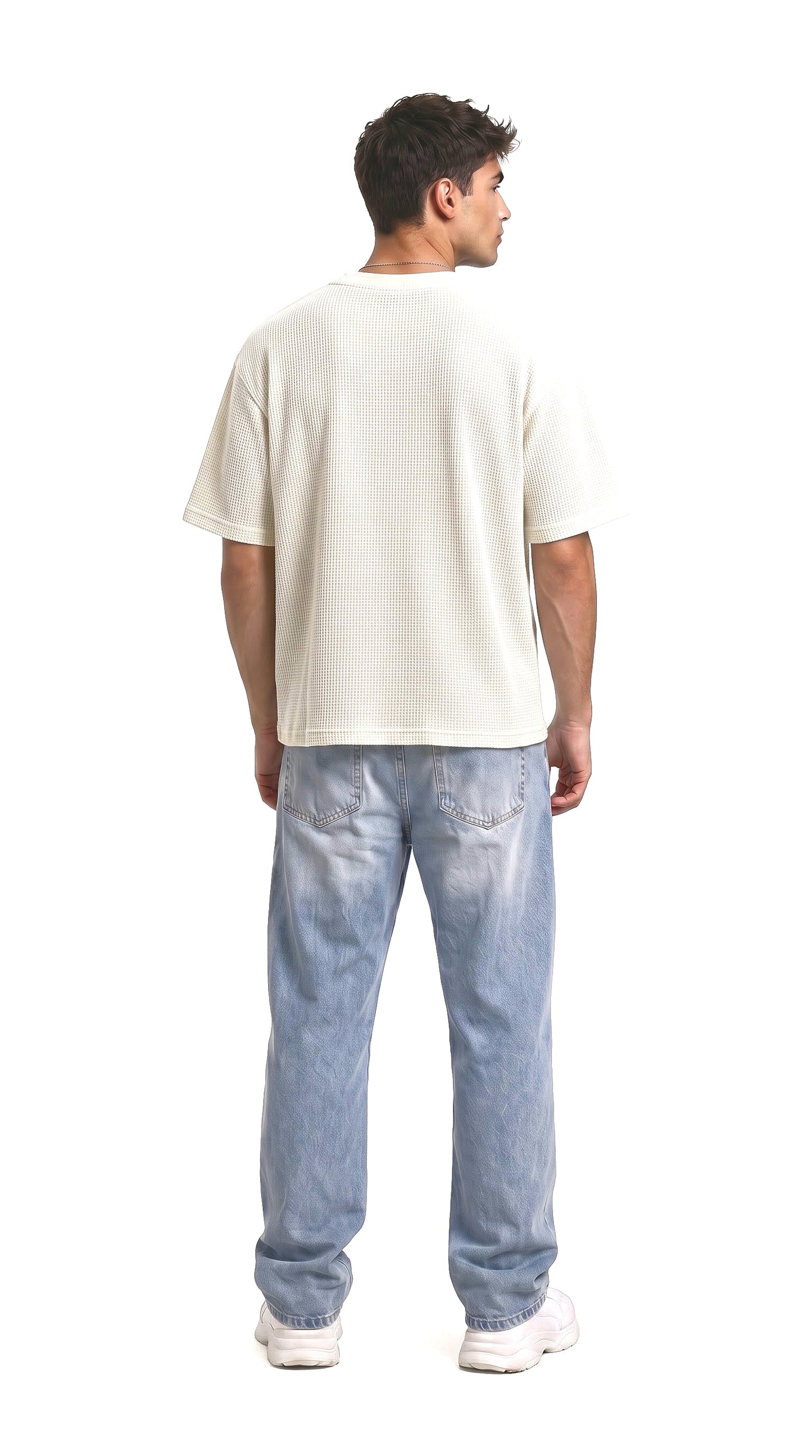 SHAADOZ half sleeves waffle t-shirt