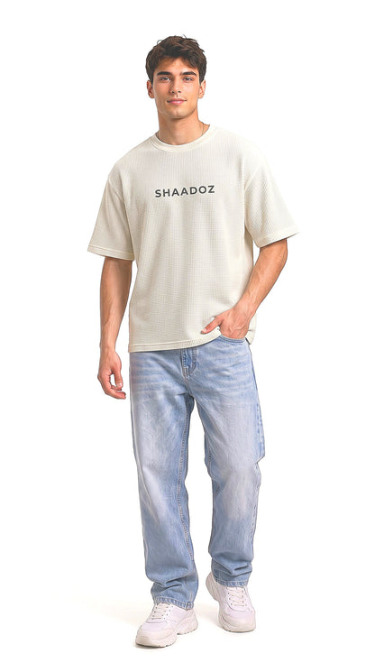 SHAADOZ half sleeves waffle t-shirt