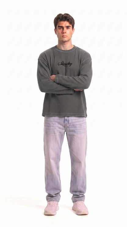 SHAADOZ full sleeves waffle t-shirt