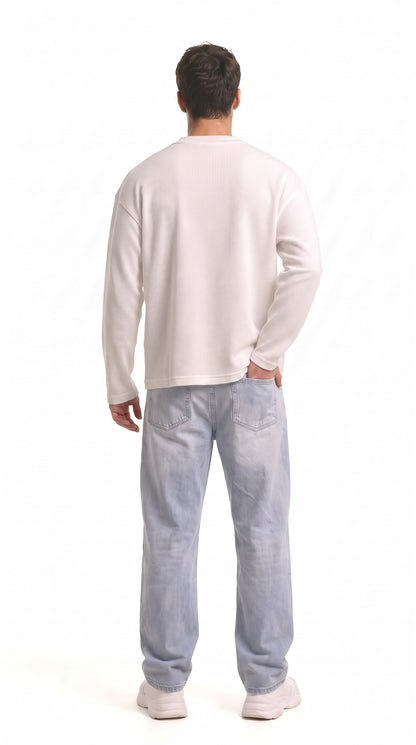 SHAADOZ full sleeves waffle t-shirt