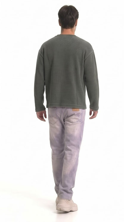 SHAADOZ full sleeves waffle t-shirt