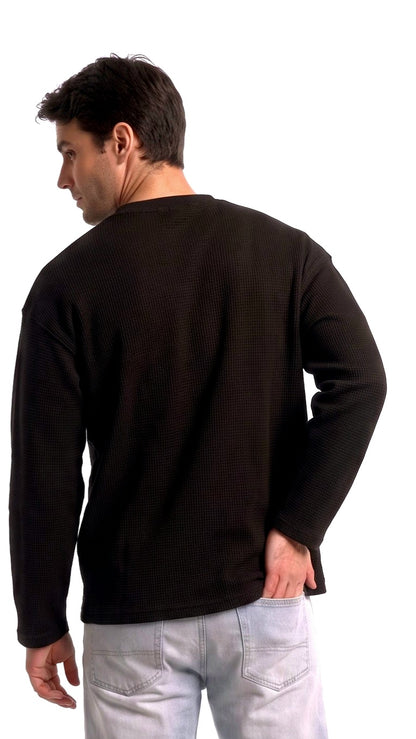 SHAADOZ full sleeves waffle t-shirt