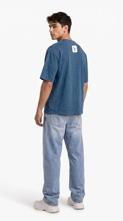 SHAADOZ Boxy fit Denimw t-shirt