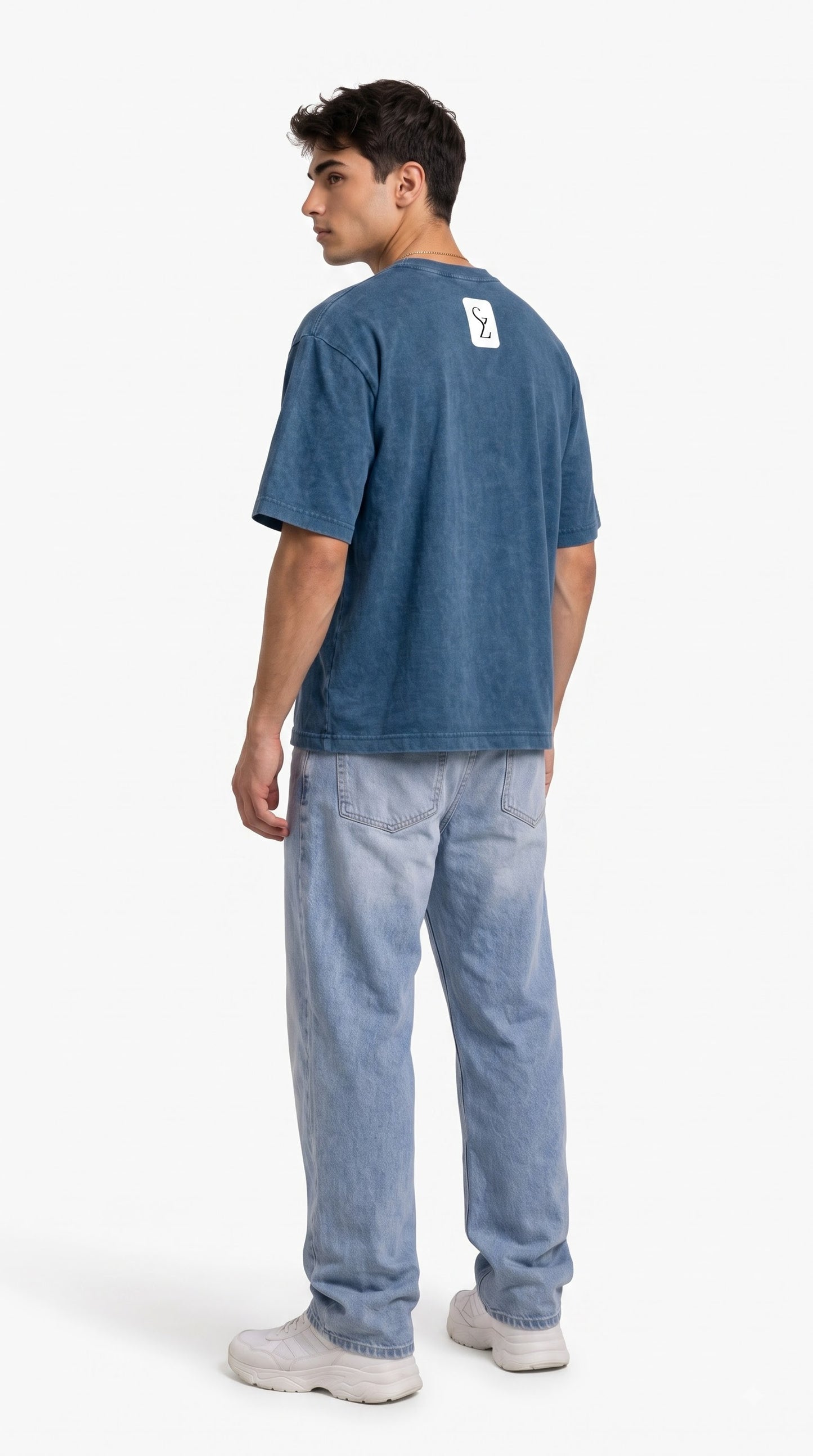 SHAADOZ Boxy fit Denimw t-shirt