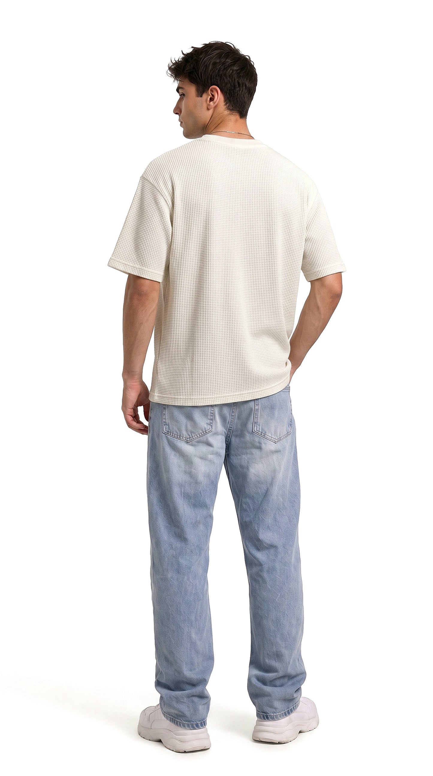 SHAADOZ half sleeves waffle t-shirt