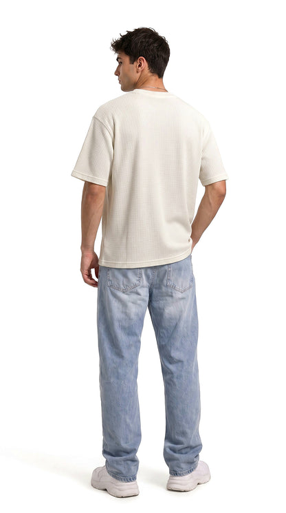 SHAADOZ half sleeves waffle t-shirt