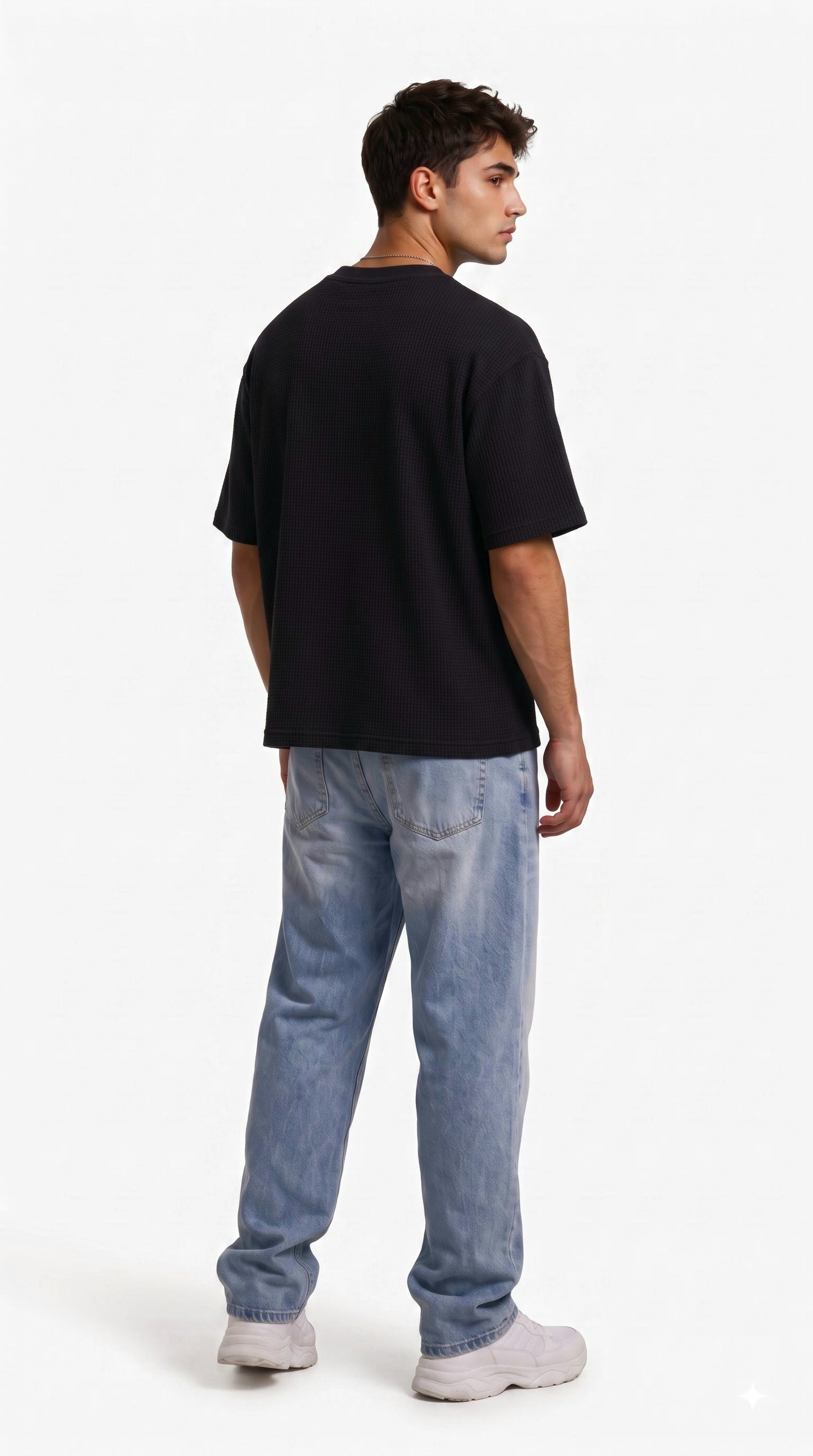 SHAADOZ Half sleeves waffle t-shirt