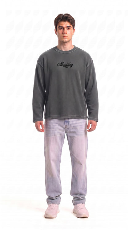 SHAADOZ full sleeves waffle t-shirt