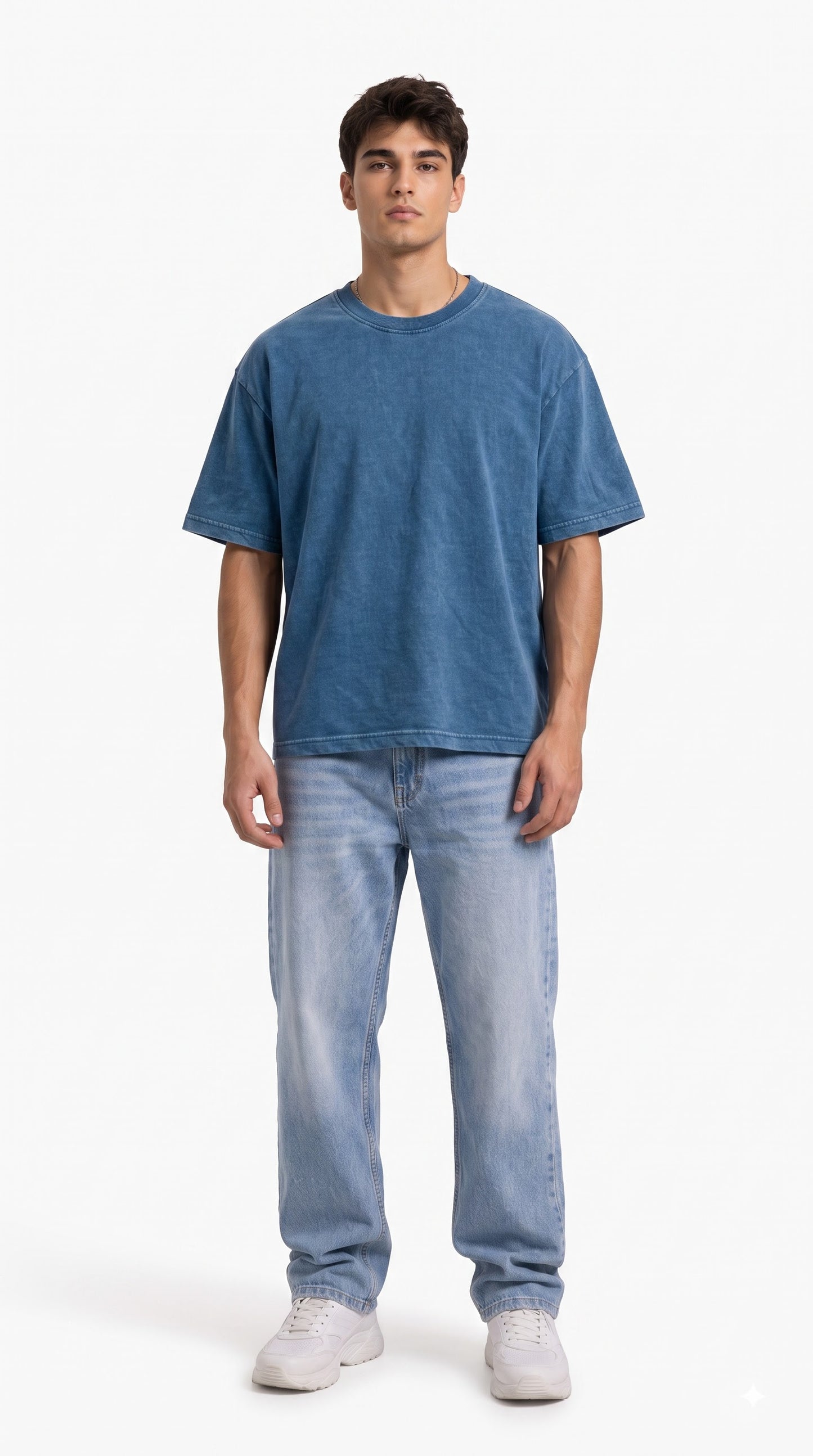 SHAADOZ Boxy fit Denimw t-shirt