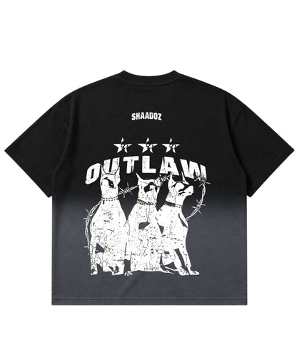 Black Ombré Wash Boxy Fit T-shirt Back Design