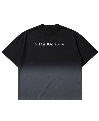 Black Ombré Wash Boxy Fit T-shirt Front Design